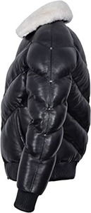 Veste en duvet épaisse noire à motif de lettres personnalisées Veste pour homme Manteau court d'hiver Bomber Doudoune à bulles grande taille pour homme - Product Image 4