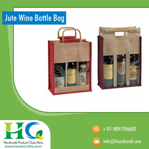 Wholesale Premium Quality Hessian Jute Wine Bottle <b>Bag</b> | PVC Lined 2 Bottle Capacity Carrier, Custom Printed Eco-Friendly Tote - Product Image 6