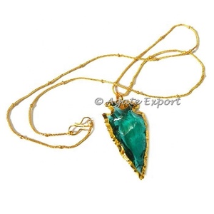 Collier en verre à pointes de flèche normales: Collection de colliers à pointes de flèche de créateur Produits de guérison Fengshui - Product Image 1