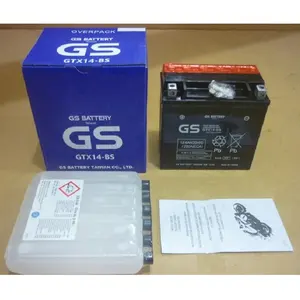 Vente en gros, livraison par conteneur, batterie GS GTX14-BS / YTX14-BS (fabriquée à Taiwan)