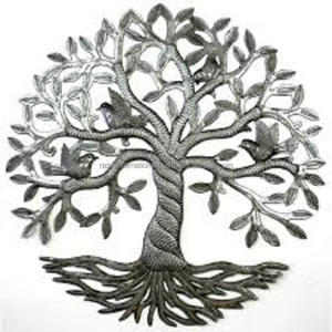 Art mural moderne en métal en forme d'arbre enduit de poudre noire Décoration intérieure en fer unique avec logo personnalisé emballé dans une boîte - Product Image 2