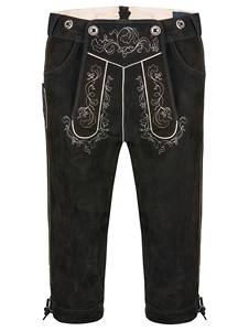 Suede Black <b>Leather</b> Lederhosen for Men Custom Embroidered Shorts Traditional German <b>Outfit</b> Comfortable Vintage Bavarian Fashion - Product Image 2