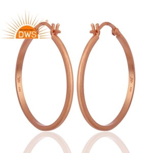 Fabrication de bijoux indiens en argent Sterling 18k, boucles d'oreilles en plaqué or Rose, argent massif, fermoirs - Product Image 3