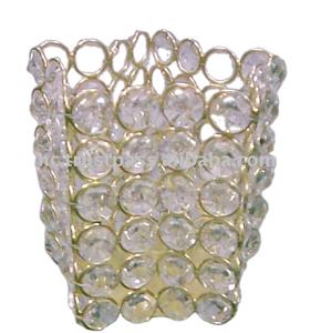 Bougeoir à thé en or cristal pour les mariages et les occasions de Noël - Product Image 1