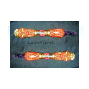 Baguettes de guérison tibétaines avec améthyste et agate d'arbre pour la décoration Bâtons de pierres précieuses de guérison - Product Image 1