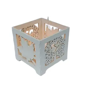 Soporte de T-LIGHT votivo de madera blanca, mesa de alta calidad, decoración del hogar, candelabro de uso de boda - Product Image 1