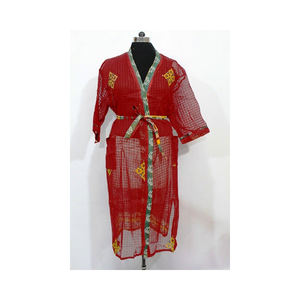 Beautifully Designed Multi Color Vintage <b>Kimono</b> Robe Long Sleeves Knee Length Handmade Printed Kaftan Style <b>Kimono</b> Robe - Product Image 3