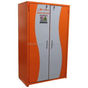 Contemporary storage cabinet for flammable liquid fire resistance class 90B with automatic closing function, safe storage