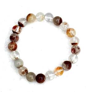 Gemstone Round Beads <b>Stretch</b> <b>Bracelet</b> Phantom Quartz Crystal <b>Bracelets</b>, Bangles Stretchable Nylon Cord Smooth Round 8 Mm - Product Image 3