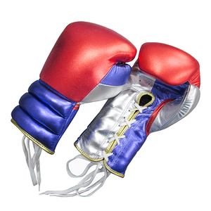 Guantes de boxeo profesionales de cuero, de alta calidad, 16oz, con logotipo personalizado impreso - Product Image 2