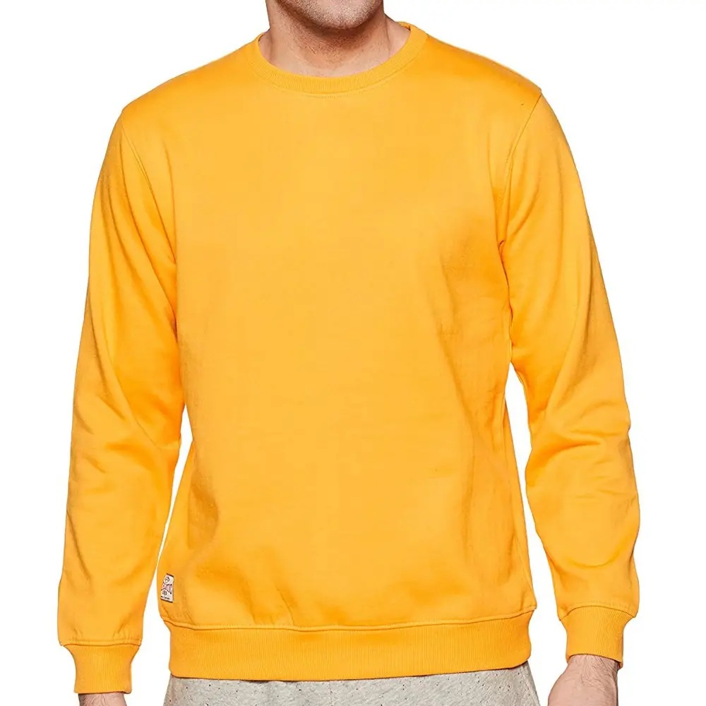 OEM Fitness Custom Print Personal isierte High Street Sweatshirt/Herren Übergroße gelbe Sweatshirts Rundhals ausschnitt