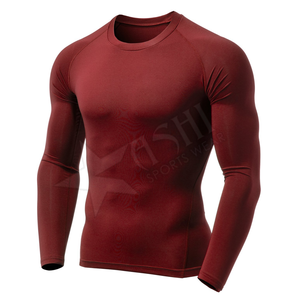 Camiseta de compresión de manga larga para hombre, camiseta transpirable de talla grande Unisex, camiseta de compresión Unisex en blanco - Product Image 4