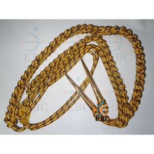 Vente en gros OEM Aiguillette dorée en fil métallique tressé pour cérémonie, équipement uniforme de défense personnelle en alliage plaqué - Product Image 3