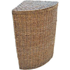 Large Seagrass Corner <b>Linen</b> Laundry <b>Basket</b> <b>with</b> <b>Lid</b>, Seagrass Storage Curved <b>Basket</b> in Vietnam Wholesale - Product Image 1