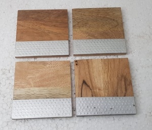 Central en Aluminium Conception Sous-verres En Bois ensembles - Product Image 4