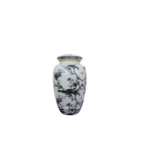 Urne funéraire de style américain pour adulte, de qualité supérieure, imprimée, neuve, peinte à la main, en métal, blanche, design artistique, en promotion - Product Image 2