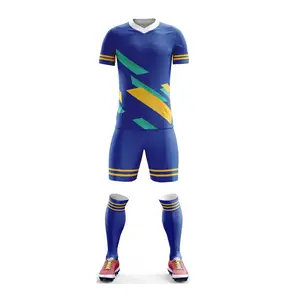 Custom Sublimation Men Soccer Jersey Football Team Short Sleeve Club Uniforms Sets Quick Dry Soccer Shorts and Jersey