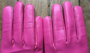Women's Classic Deerskin <b>Fur</b>-<b>Lined</b> <b>Leather</b> <b>Gloves</b>-Spring/Summer Warm Eco-Friendly Touchscreen Needle Detection Keven Impex Black - Product Image 3