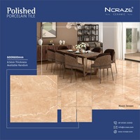 Carreaux de sol en porcelaine polie numérique émaillée New Moon Brown 60x60 cm NCRAZE Matériaux de construction en céramique Imperméables Ignifuges