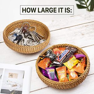 Rattan Serving Bowl in Natural Color with Round Shape Perfect for <b>Tabletop</b> and Dining Kitchenware Accessory - Product Image 3