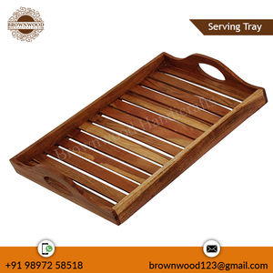 Bandeja de servicio rectangular hecha a mano de madera de Acacia Natural europea moderna, Juego de 3 para uso de Hotel de comida y bebida de calidad - Product Image 6