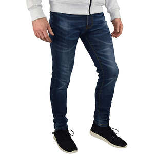 กางเกงยีนส์ลำลองสำหรับผู้ชายสีฟ้าอ่อนดีไซน์ใหม่พร้อมเอวกลางและสีซีด - Product Image 4