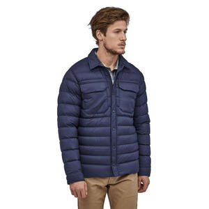 Chaqueta de burbujas con doble botonadura y cuello en V para hombre, 100% poliéster, impermeable, cortavientos, para invierno, trabajo y actividades al aire libre - Product Image 3