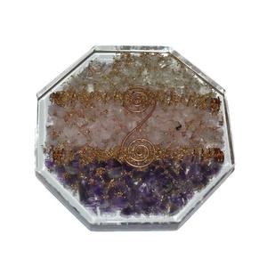 Semi-Precious Stone Crafts RAC Healing <b>Orgonite</b> Vastu Plate Feng Shui Style Agate Carved with Engraving Technique Mascot Type - Product Image 1
