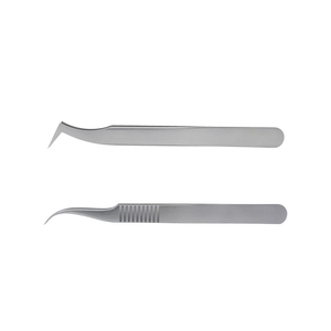 Pinzas de extensión de pestañas de titanio antimagnéticas de fácil agarre, fibra de volumen puntiaguda ecológica de 90 grados para uso en cejas - Product Image 5