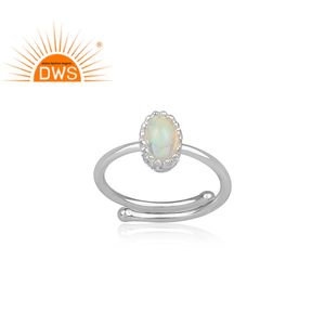 Natural Ethiopian <b>Opal</b> Gemstone Set Fine 925 Sterling <b>Silver</b> Oval Crown <b>Ring</b> Jewelry Manufacturer - Product Image 2
