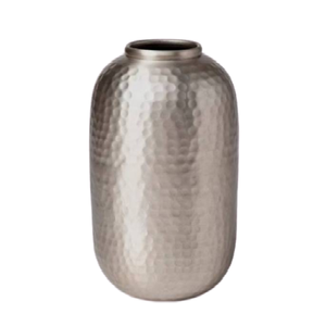 Nuevo jarrón martillado LARGO DE Metal plateado para decoración del hogar moderno único niquelado personalizado Vintage elegante florero - Product Image 4