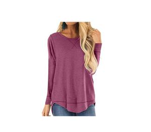 Camisetas hechas a medida OEM de buena calidad, camisetas de manga larga de algodón y poliéster con cuello redondo a la venta - Product Image 2