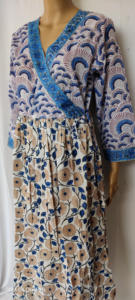 เดรสสไตล์วินเทจของผู้หญิงชุดกิโมโนยาวคาฟตันชุดคลุมผ้าฝ้ายอินเดียแบบดั้งเดิมใหม่พิมพ์ลายบล็อกมือฤดูร้อนธรรมชาติที่ยั่งยืน - Product Image 5