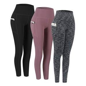Ensemble de Yoga pour femmes, tenue personnalisée, taille haute, grande taille, Fitness, pantalon avec poche, vente en gros, - Product Image 3
