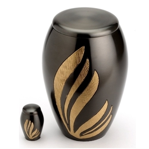 โกศบรรจุอัฐิรูปดอกทิวลิปสีดำทอง สำหรับบรรจุอัฐิของมนุษย์ โกศสำหรับผู้ใหญ่ โกศโลหะตกแต่งสำหรับงานศพ ภาชนะเก็บอัฐิที่ระลึก - Product Image 3