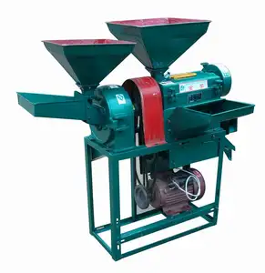 Home used mini rice sheller and rice crusher mill with double hopper price for animal feeds