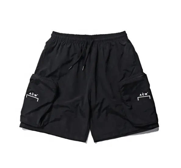 New 2022 Summer Shorts Men Cool Custom logo side zipper pocket Men Cargo mesh shorts