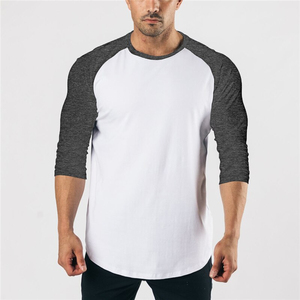 Venta al por mayor de calidad superior de los hombres Slim Fit Outwear 100% algodón Reglan manga estilo camiseta con logotipo personalizado diseño OEM - Product Image 3