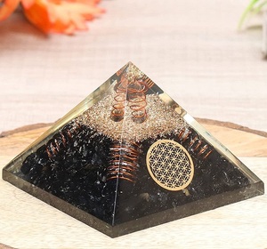 Selenite Black Tourmaline Orgone Pyramid Wholesale Orgone Energy Pyramids <b>Orgonite</b> Pyramid For - Product Image 2