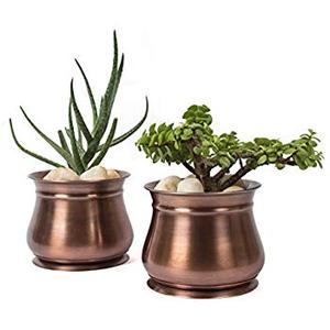 Jardineras colgantes de latón antiguo martillado - Product Image 1