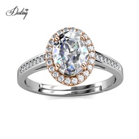 Certificat GRA Bague de fiançailles en argent sterling 925 avec diamant Moissanite ovale 1ct pour femmes Bijoux de destin
