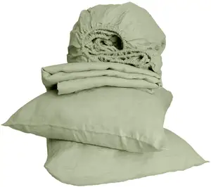 Juego de cama moderno de lino francés puro, Sábana plana bajera lavada con enzima, venta al por mayor, <span class=keywords><strong>amazon</strong></span> 100% - Product Image 4