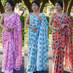 เครื่องแต่งกายผู้หญิงสำหรับชุดส่าหรีปาร์ตี้พิเศษพร้อมเสื้อและชุดลำลองส่าหรี - Product Image 1