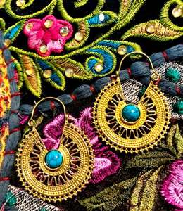 ห่วงต่างหูทองเหลืองธรรมชาติทำด้วยมือสไตล์โบฮีเมียนของขวัญงานหมั้นงานแต่งงาน - Product Image 4