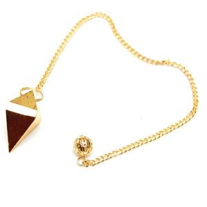 Ensemble de sept chakras, pierres précieuses minérales naturelles, pendule en métal à facettes, vente en gros, collier pendule - Product Image 1