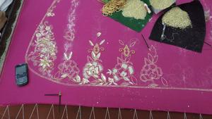 Stylish Heavy Asymmetrical Party Wear Dress Designer Handcrafted Gown for Weddings & Special Events - Product Image 5