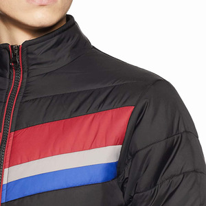 Chaqueta de invierno con cuello levantado para hombre hecha a medida, acolchada a la moda con revestimiento de cremallera, decoración de patrón de procesamiento para ropa de invierno - Product Image 3