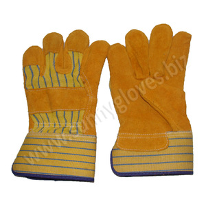 Guantes de trabajo de seguridad, combinación de cuero de vaca, la mejor oferta - Product Image 5