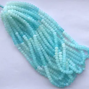 Натуральный морской Голубой опал, затененный камень, гладкие круглые бусины, нитка, покупка онлайн от производителя драгоценных камней, оптовая продажа по заводской цене