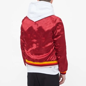 Wholesale Custom Embroidered Men's Varsity Satin <b>Baseball</b> <b>Bomber</b> <b>Jacket</b> with Stand Collar Eco-Friendly & Breathable - Product Image 2
